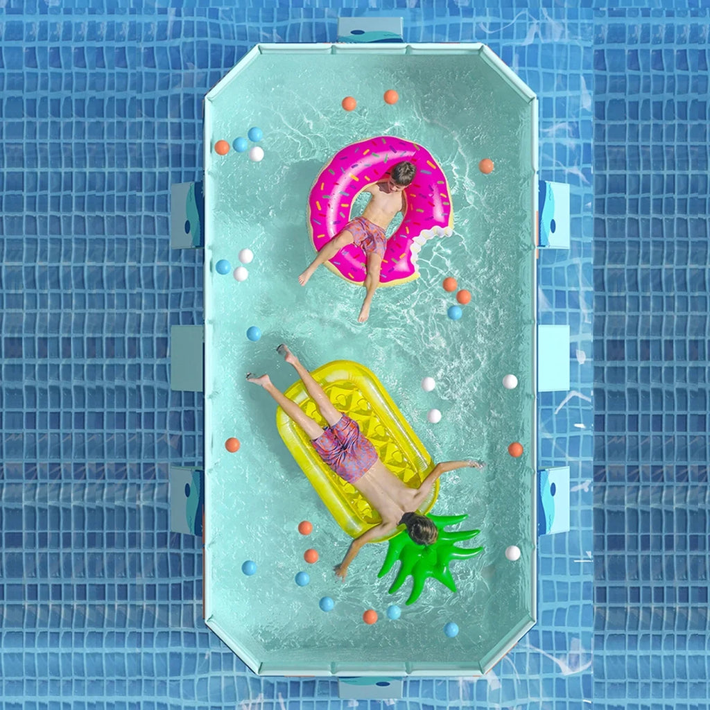 Garden Above Backyard(Blue) Non-Inflatable 113" Kiddie Ground for Pool ANJORALA Pool Swimming Collapsible