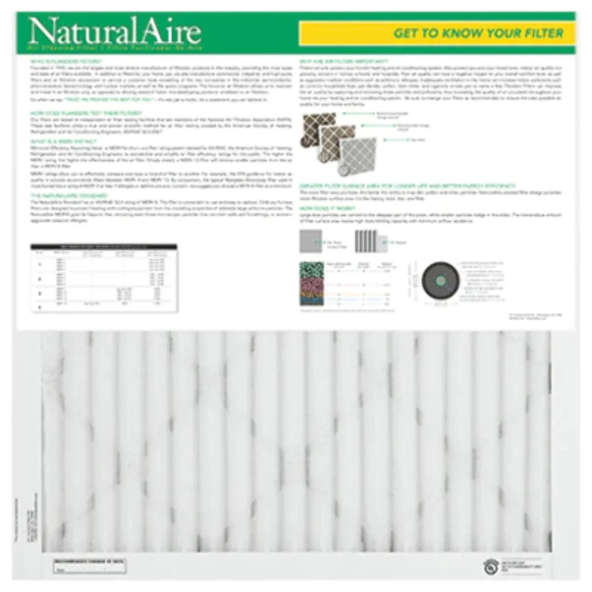 84858.012323, Standard Naturalaire Air Pack12 Merv Filter 8, 23x23x1,