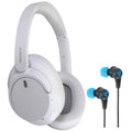 Headphones (White) JLab Wireless WH-CH720N Gaming with Sony Noise-Canceling Earbuds Wireless Play