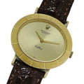 Rolex (Fair) Leather, Pre-Owned Hand-wound, Watch, 750YG, Cellini Polished 3831J Gold, Men's