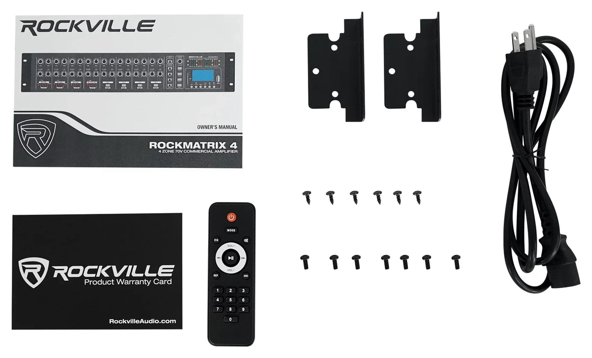 Amplifier+(6) 4-Zone White Source Speakers Commercial Matrix Pendant Multi JBL