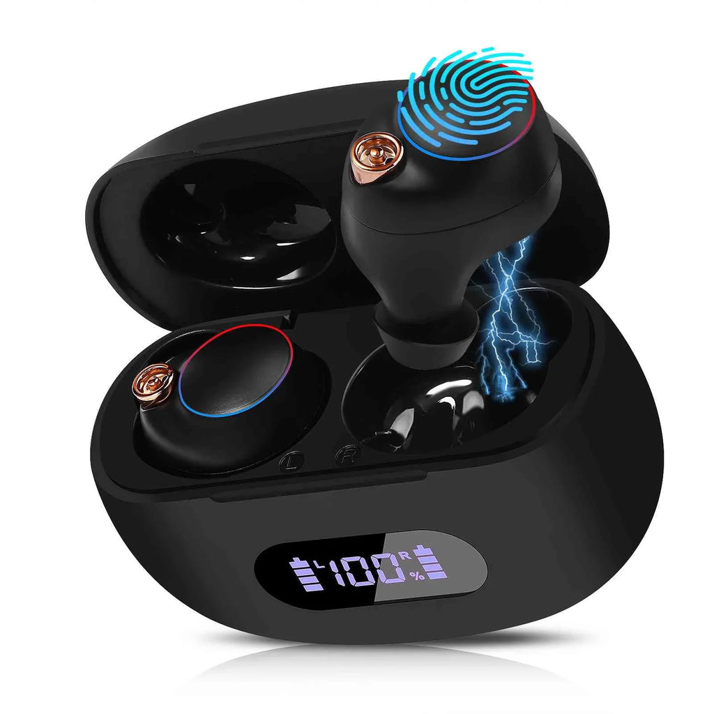 '+ Bass Note Resistance, IPX5 with Connection, K10 Bluetooth Wireless 5.2 Water Connect, Charging Dual Black, Bluetooth Boost True UrbanX Earbuds Balanced, Lenovo Case, Compatible