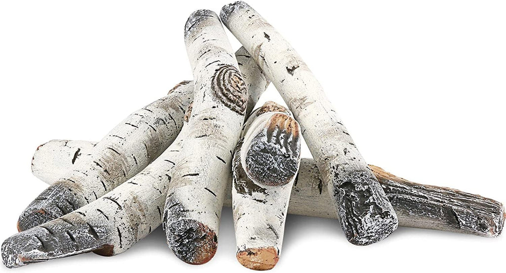 Logs, Birch Indoor Fireplace, Gel, Logs Fireplaces, Decor Ethanol, Inserts, Gas Ceramic Fireplace White Electric Gas Gas Outdoor 6 or for Hisencn Propane, Indoor Gas Pcs Vented, Fireplace