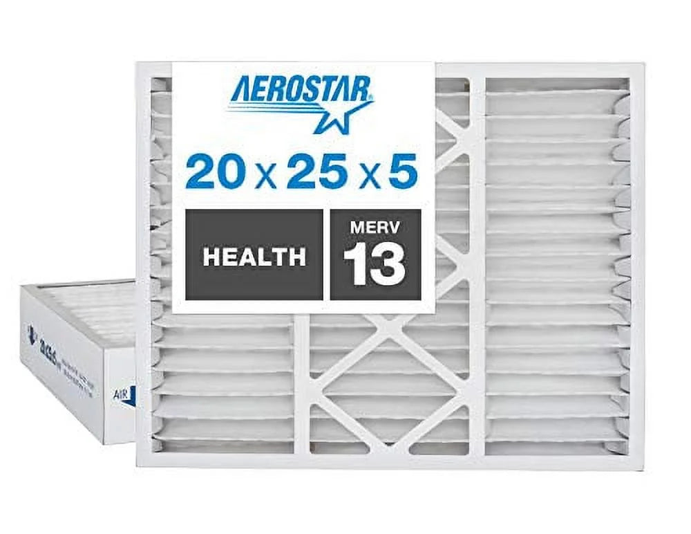 USA, Size: 20"x24 2-Pack, Virus 20x25x5 MERV Made Home the Honeywell Max Pleated Air Aerostar Replacement Captures Filter, 3/4"x4 Particles, 13 in White 3/8"), (Actual