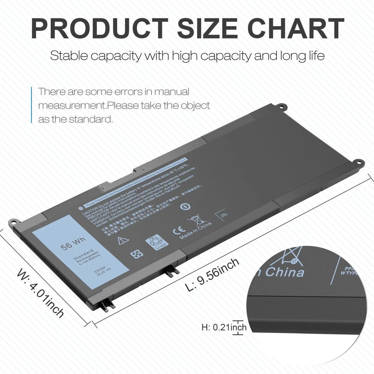 15 7786 7570 33YDH 7779 Vostro 17 Dell For Battery 7580 15 Inspiron 7778 7577