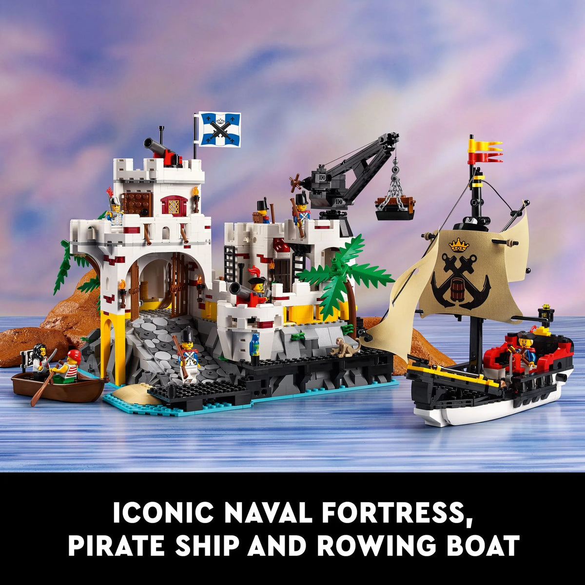 Love Adults Fortress a Gift, Pirate Rewarding Building LEGO for Décor, Who Eldorado Ship Nostalgic Gift Office 8 Icons Kit, Includes Pirate Idea 10320 Minifigures, and Home Project,