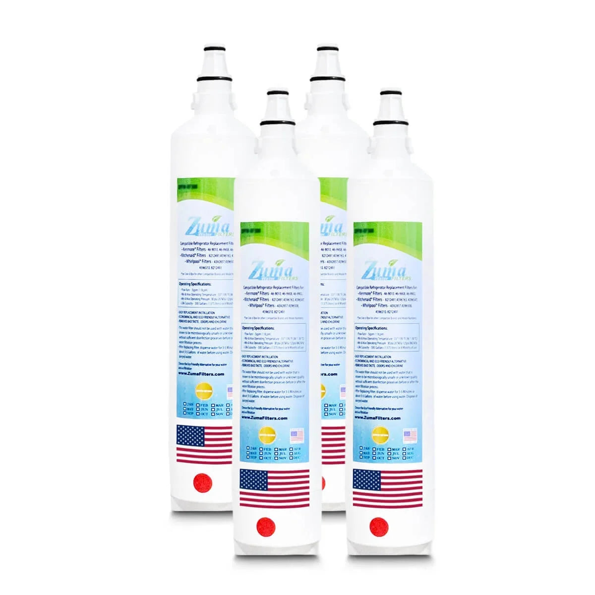 Compatible Water , 4 # ZWFZ1-RF750 Made ZUMA U.S.A. IT30RIDRH , Filters , Model - in Subzero® Brand with Pack -