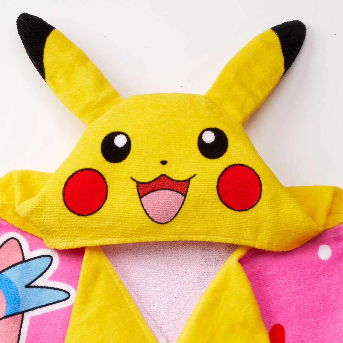 Cotton Pokemon Kids Hooded Pikachu Towel, Pink