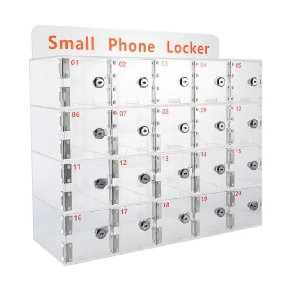 Keys Storage w/ Acrylic Slots Cellphone Phone 20 Box Locker Thickened Clear Cell