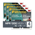 Air Reduction, Odor MERV Plus Allergen Filter, MPR Filters 16x16x1 11, 4 1200 Filtrete