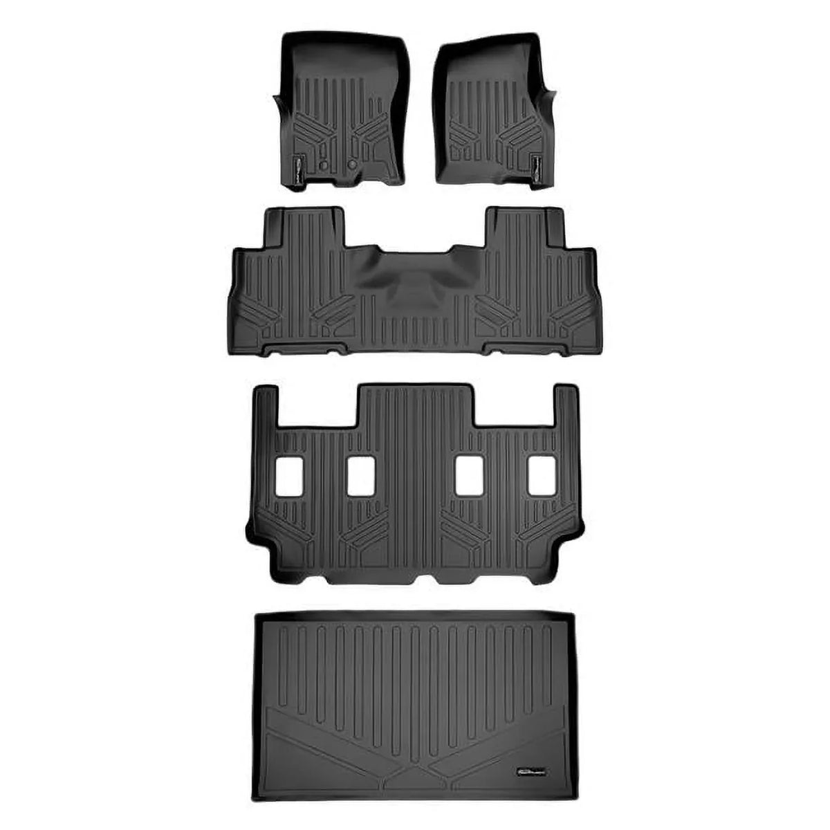 Floor Expedition, Liner Cargo for Mats without Row Smartliner Bucket Seats 2nd Set Black SA0183-B0303-C0186-E0185 & 2011-2017 with Console Ford