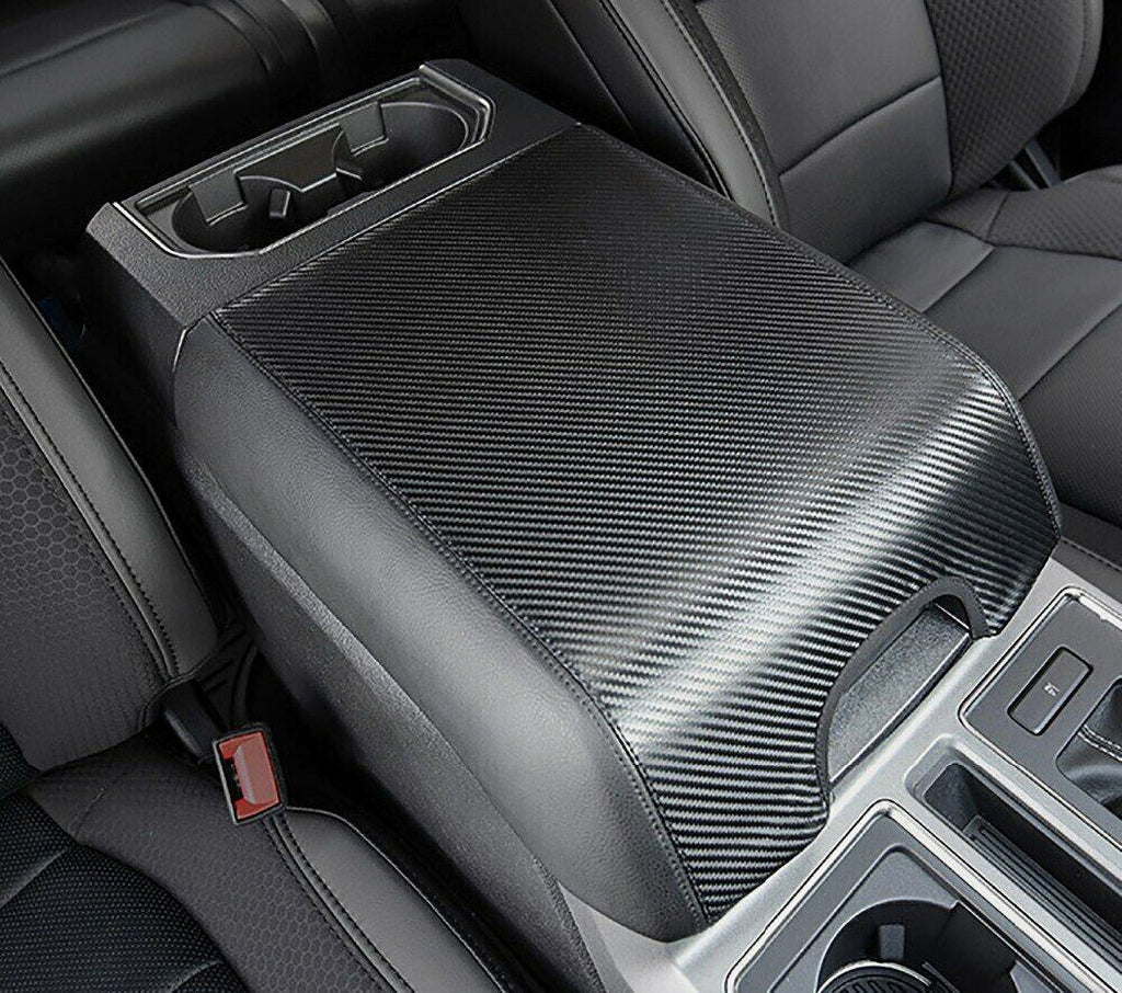Carbon Protector Armrest Center Console Cover Pad Leather F150 Teledu
