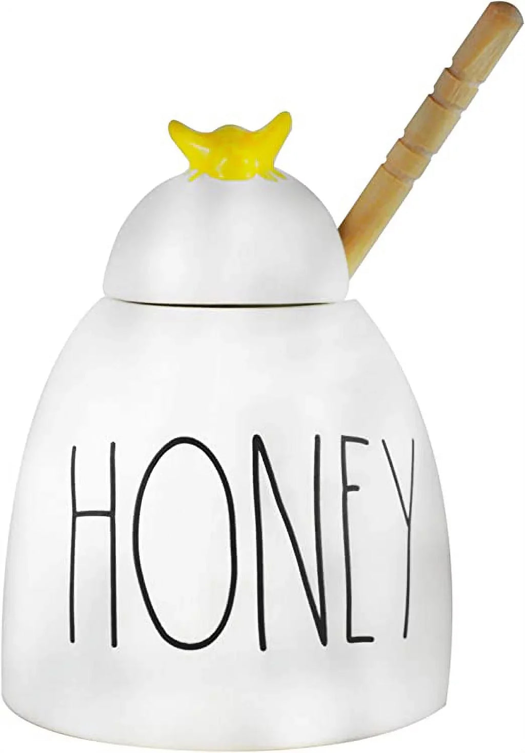 Kitchen on LL Ivory Dunn Wooden Rae with Bee and Letters Pot Black Yellow HONEY Dipper Lid Ceramic