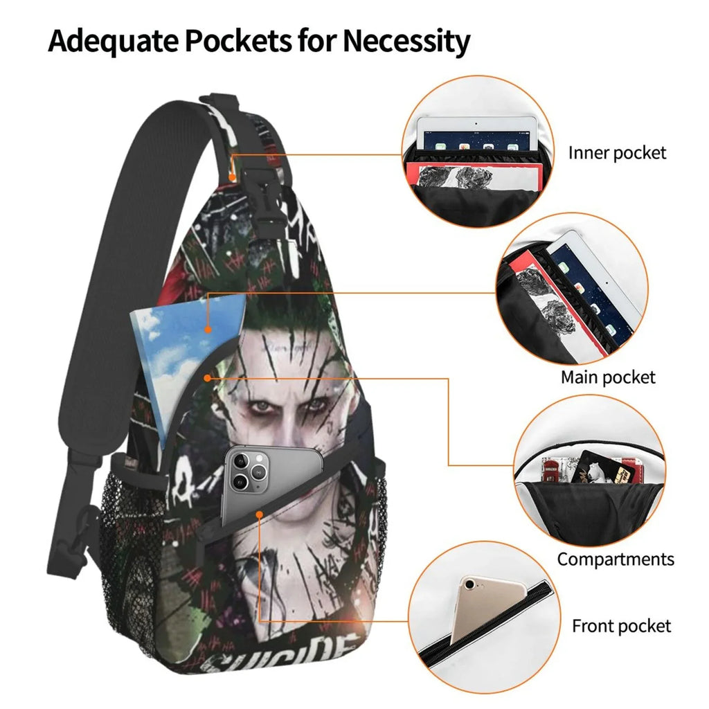 Teen For Diagonally Suicide Chest Women Joker Daypack Squad Men Bag Bags Crossbody Adults Sling Travel Backpack