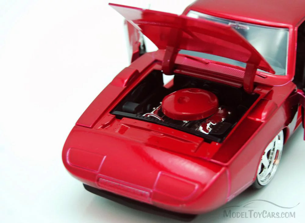 7" Model Jada Diecast (2015) Movie Dodge Car "Fast by Daytona 1969 & 1/24 Furious Red Charger