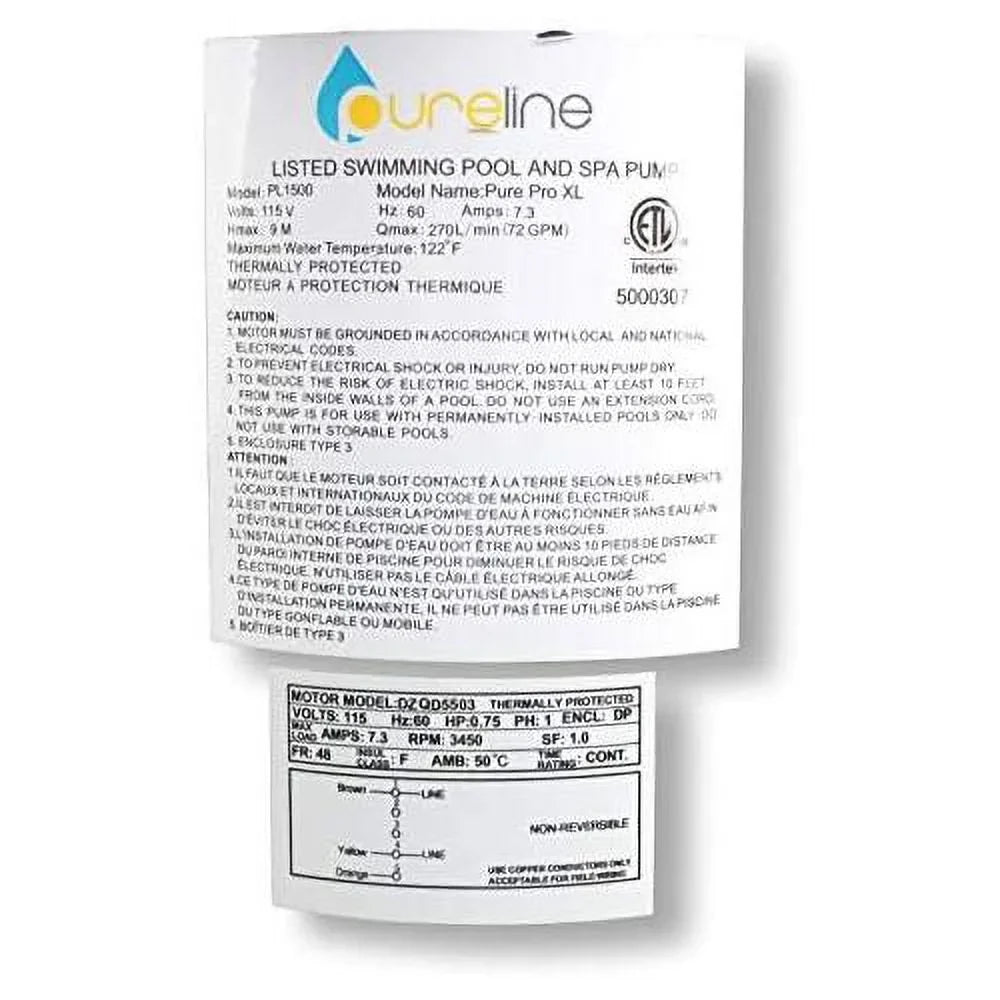 XL Above Speed Single 0.75 Pool Pure Pump, , Ground Pro
