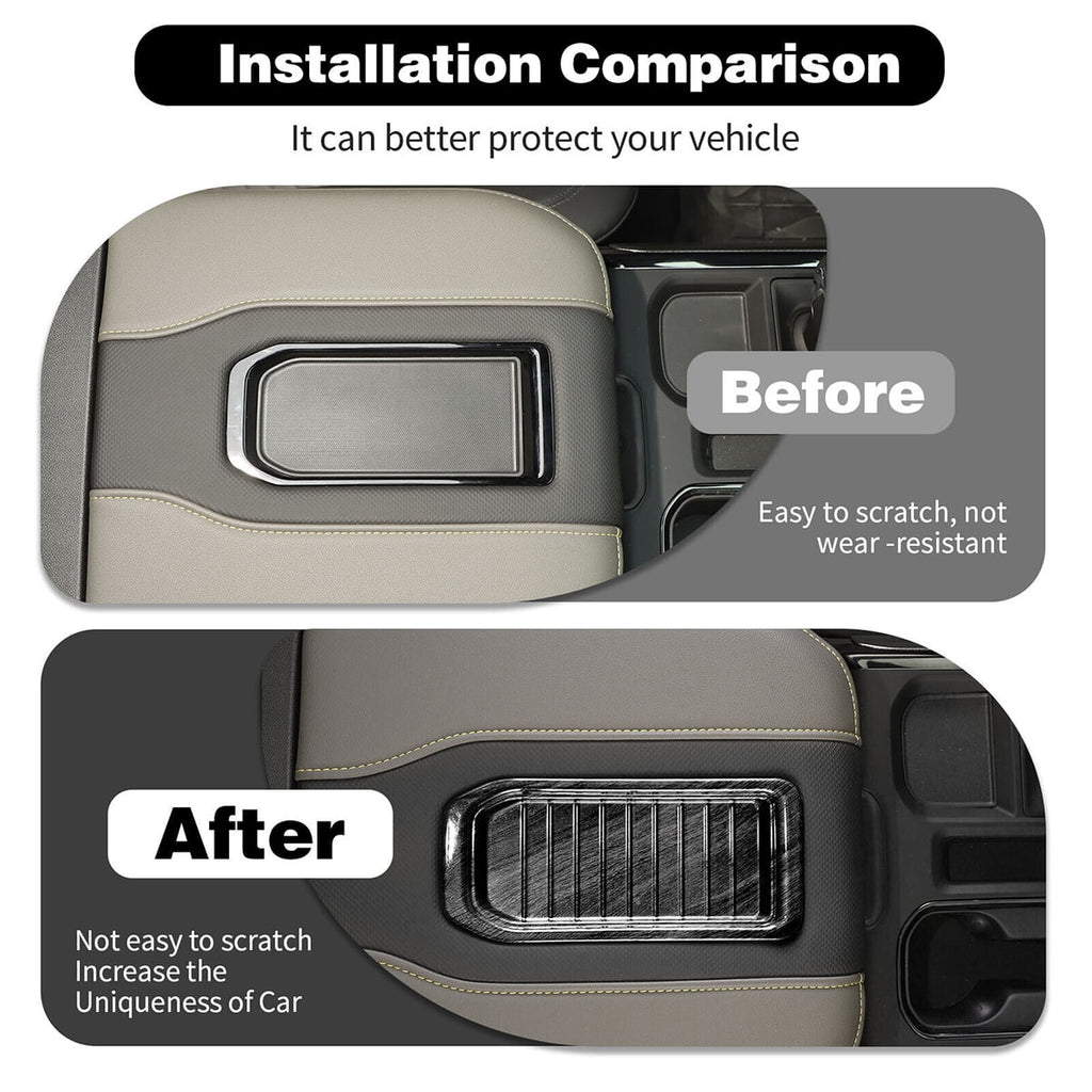 2022 Trim Box SIERRA 2020 Fit Silverado 2021 Chevy Cover Wood Black Storage Tahoe Grain Armrest Center For 2019 Suburban