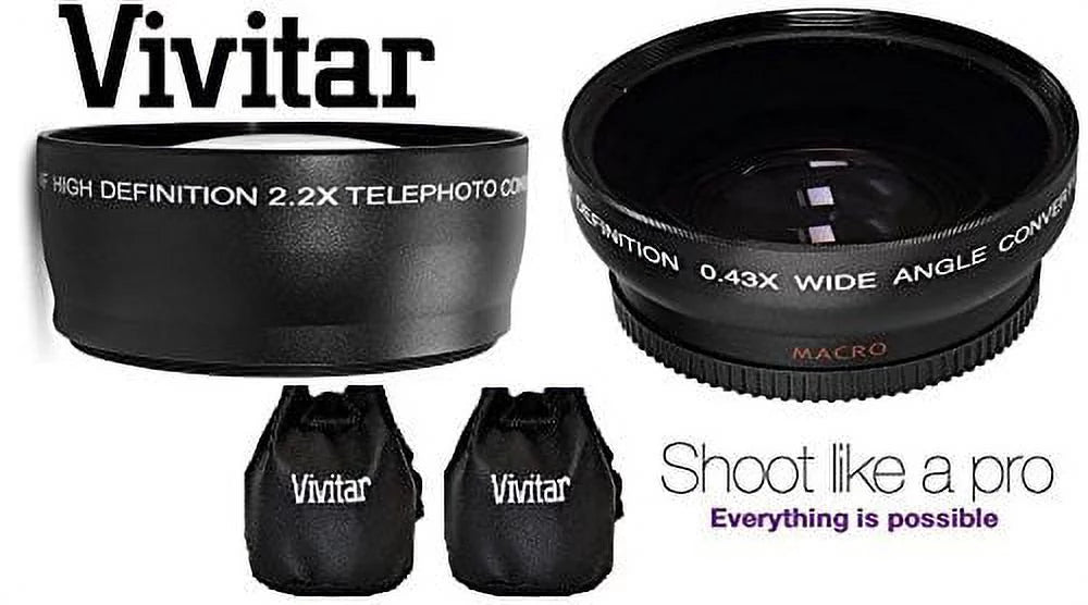 Kit DMC-G7H Lumix Lens For & Lens (58mm Wide Panasonic 2-Pc Angle Size Telephoto Set Hi-Def Compatible)