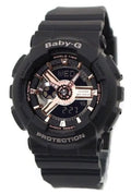 Resin Black Women's Baby-G Casio BA110RG-1A Watch 43.4mm