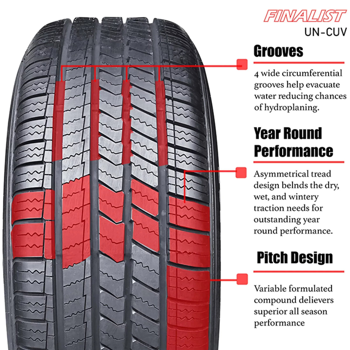 UN-CUV Performance Extra Load 107V Finalist Tire Season XL 235/60R18 All 235/60/18