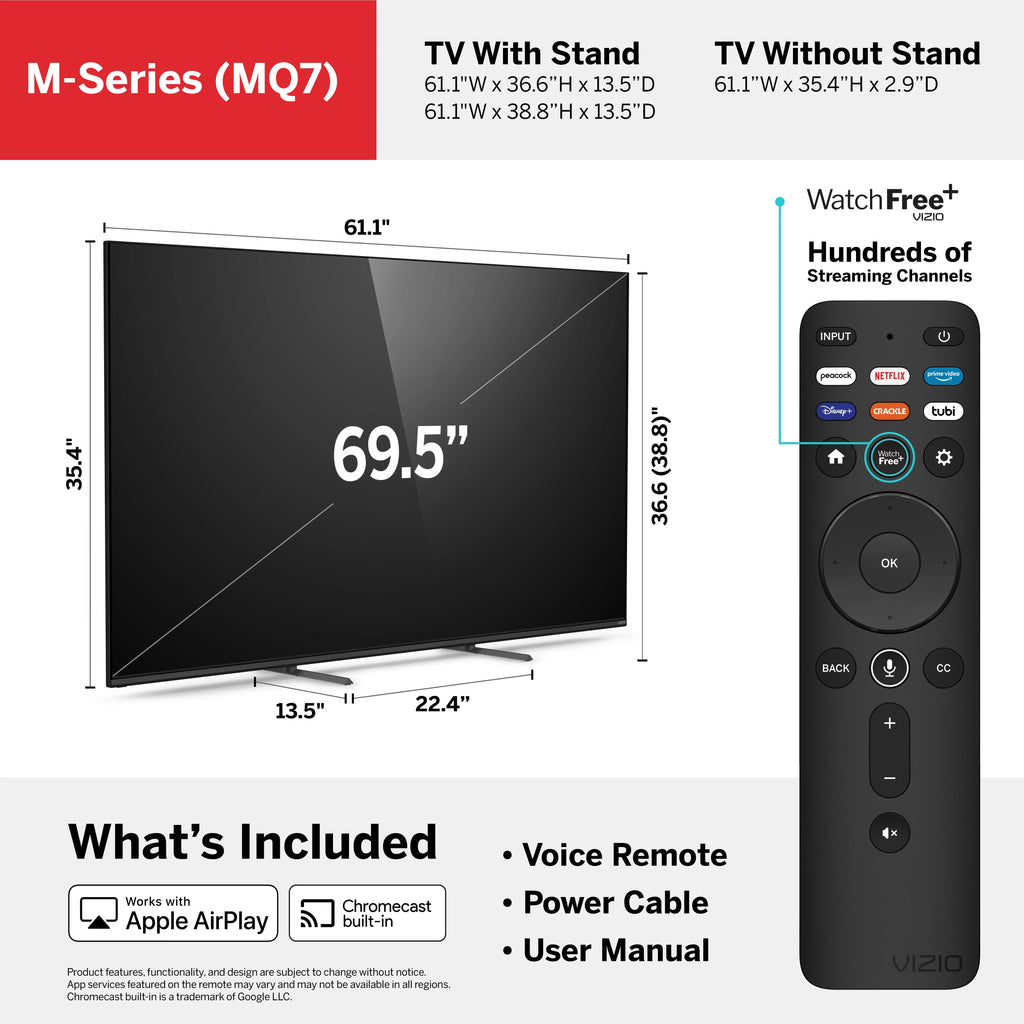 M7 HDR M70Q7-J03 Smart Series Class VIZIO 70" 4K TV QLED