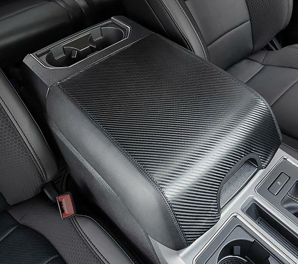 Carbon Protector Armrest Center Console Cover Pad Leather F150 Teledu