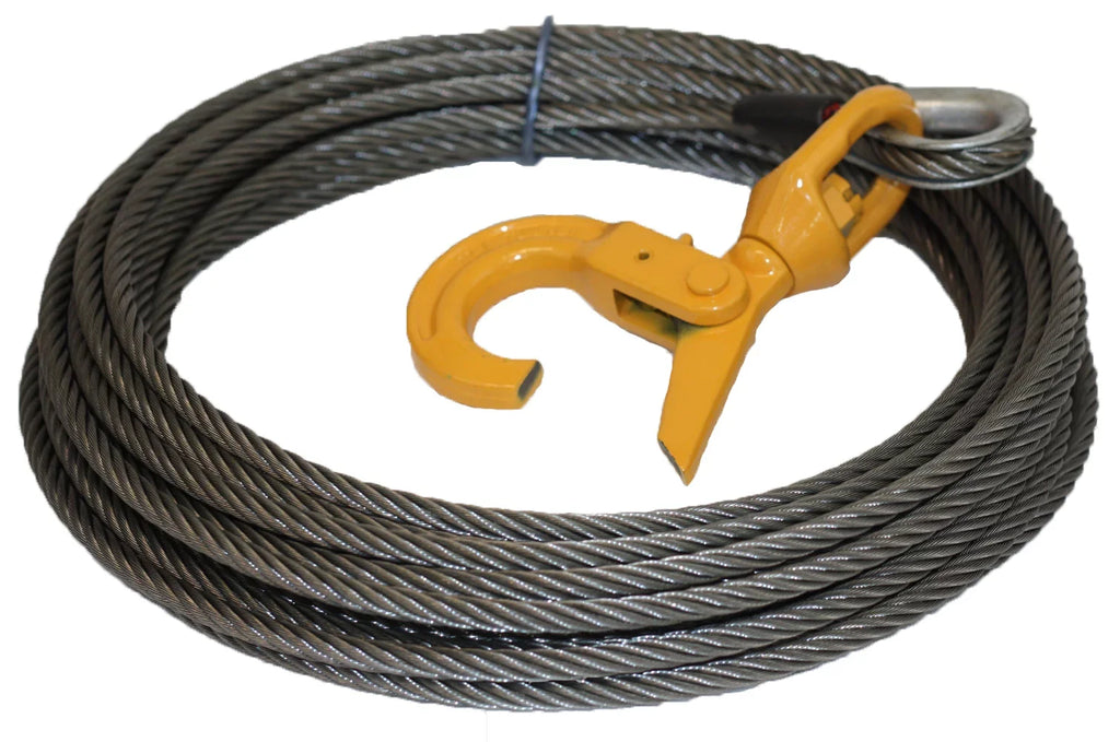Tow Self 75' lbs Steel Wrecker Rope 15,087 Products x Truck Rollback Ultimate Strength Core Cable Breaking Locking, Winch Mytee 3/8"