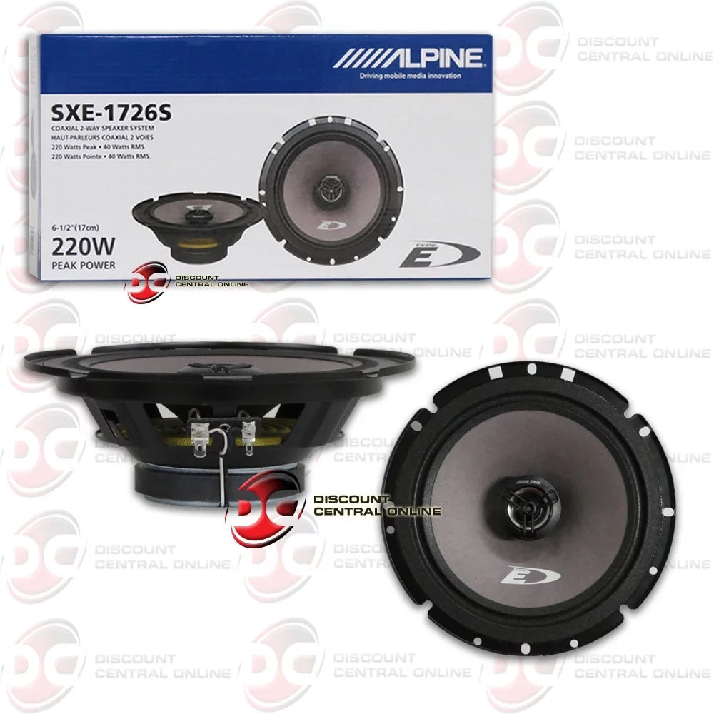 Alpine Audio 6.5" Car Pair Coaxial 220w SXE-1726S Speakers 2-way