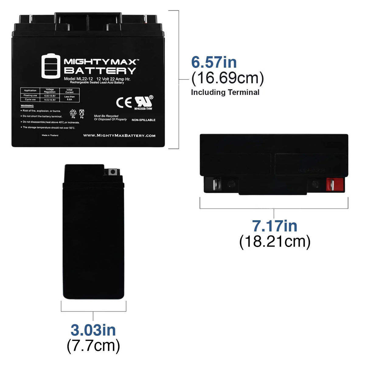 Wheelchair Alante for Jr 200 12V 22AH Scooter Battery GP