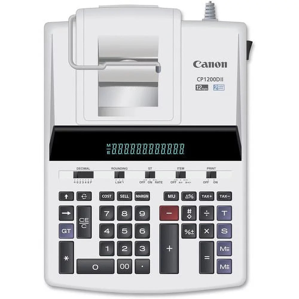 Desktop Printing Canon CP1200DII BK/RD Print, 4.3L/Sec 12-Digit Calculator, Commercial