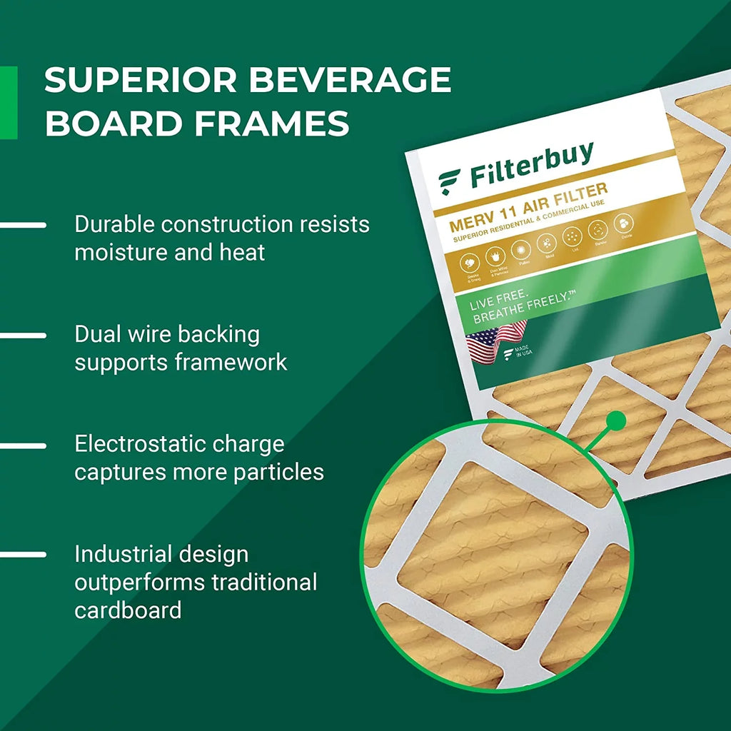 11 Filters Furnace (12-Pack) Pleated AC Air HVAC 12x24x4 Filterbuy MERV