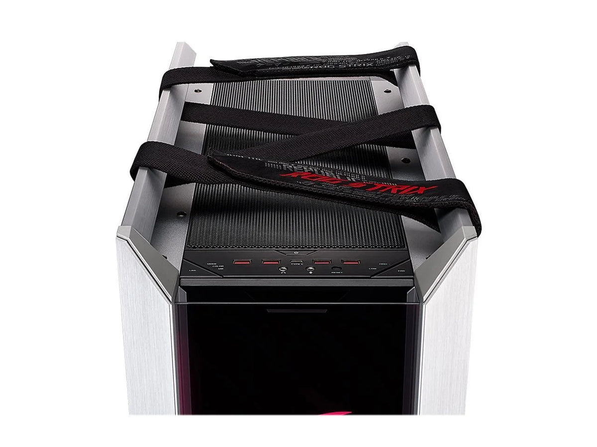 ASUS and Tempered White Helios ROG Radiator Case Strix Sync GX601 Support Frame, RGB for ATX/ with Mid-Tower 420mm Aura EATX Glass, Computer GPU Aluminum Braces, Edition Motherboards