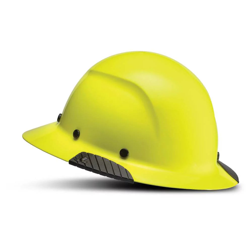 Hard HDF-18HV Brim HiVis with Lift Yellow Hat Full Safety Suspension Ratchet DAX