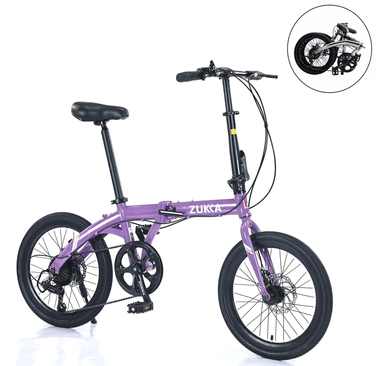 Aluminium Bike, Purple Speed Folding Alloy 8 Frame, Bicycle, City 20"