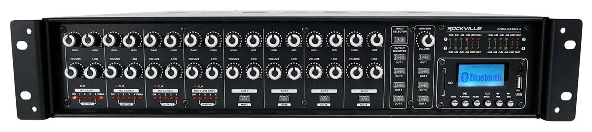 Amplifier+(6) 4-Zone White Source Speakers Commercial Matrix Pendant Multi JBL