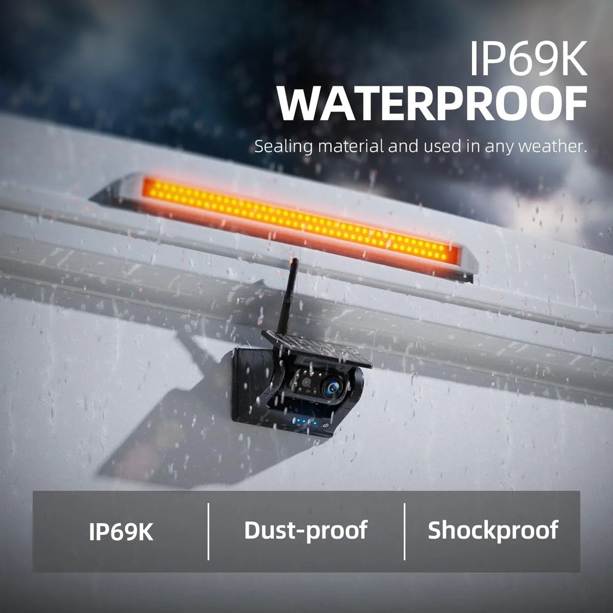 X5 Wireless Drilling 1 Backup No Min 5'' Camera Installation HD Waterproof 1080P Monitor eRapta Magnetic DIY Solar