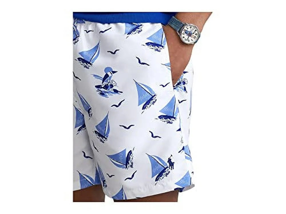 Ralph Swim Lauren Beachwear Printed Trunks Polo Mens Sailboat