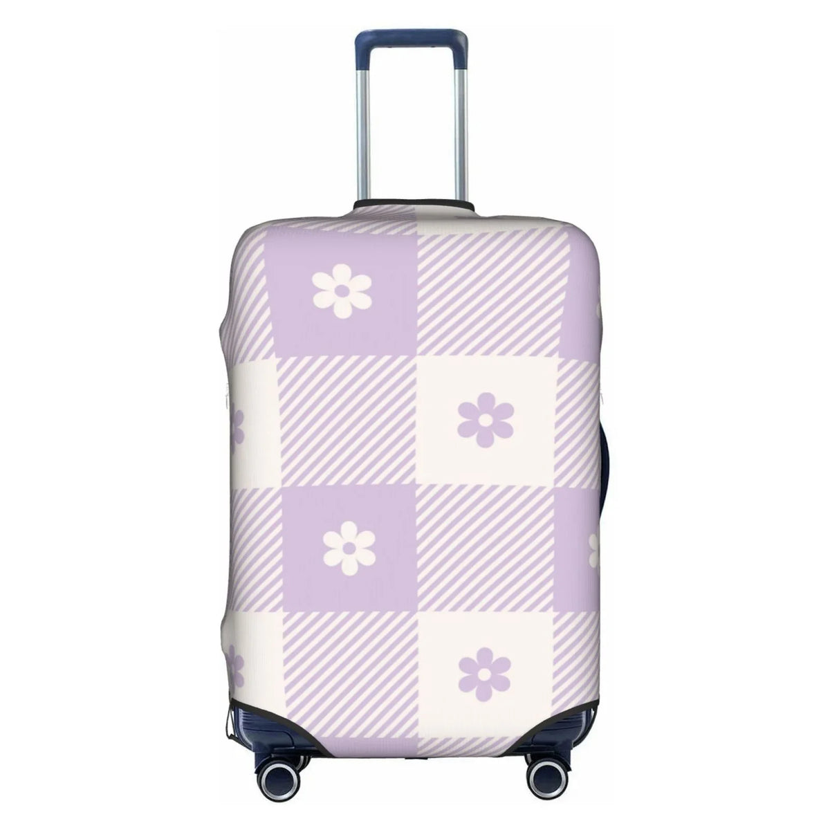 Purple Suitcase Cover Plaid Kll Cover Protector- Buffalo Floral Suitcase Luggage