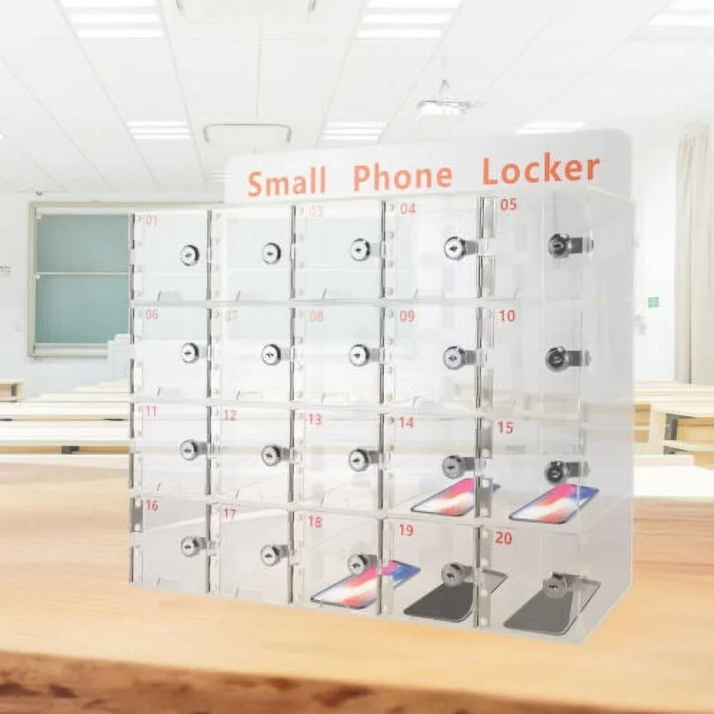 Keys Storage w/ Acrylic Slots Cellphone Phone 20 Box Locker Thickened Clear Cell