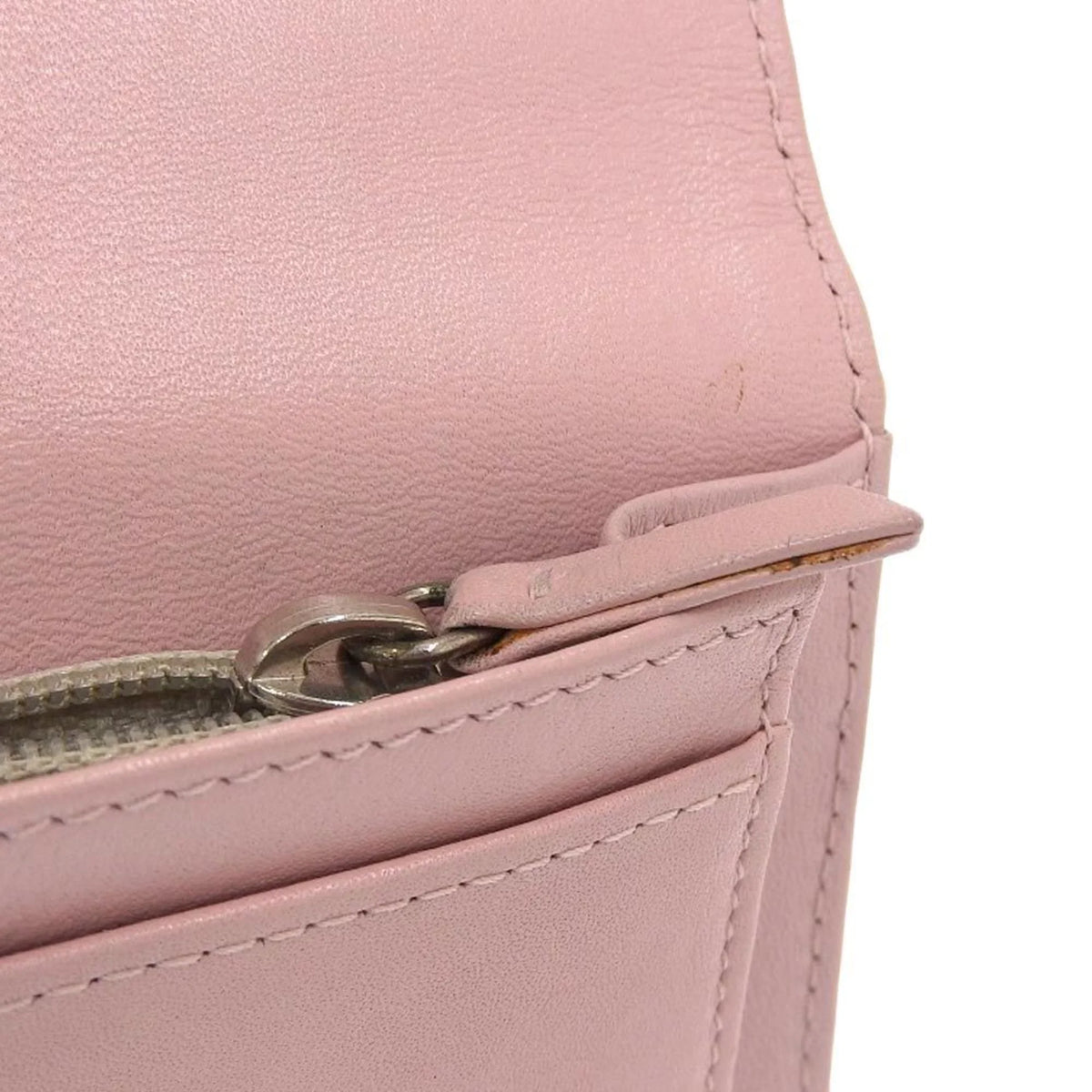 16 here bi-fold Pre-Owned wallet caviar (Good) long skin Chanel A48651 logo series mark pink CHANEL