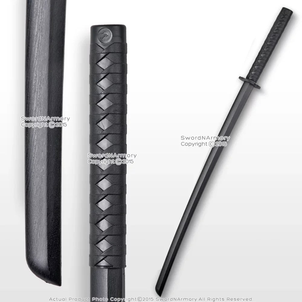 39" Sword Katana Training Practice Polypropylene Tool Black Samurai Kendo