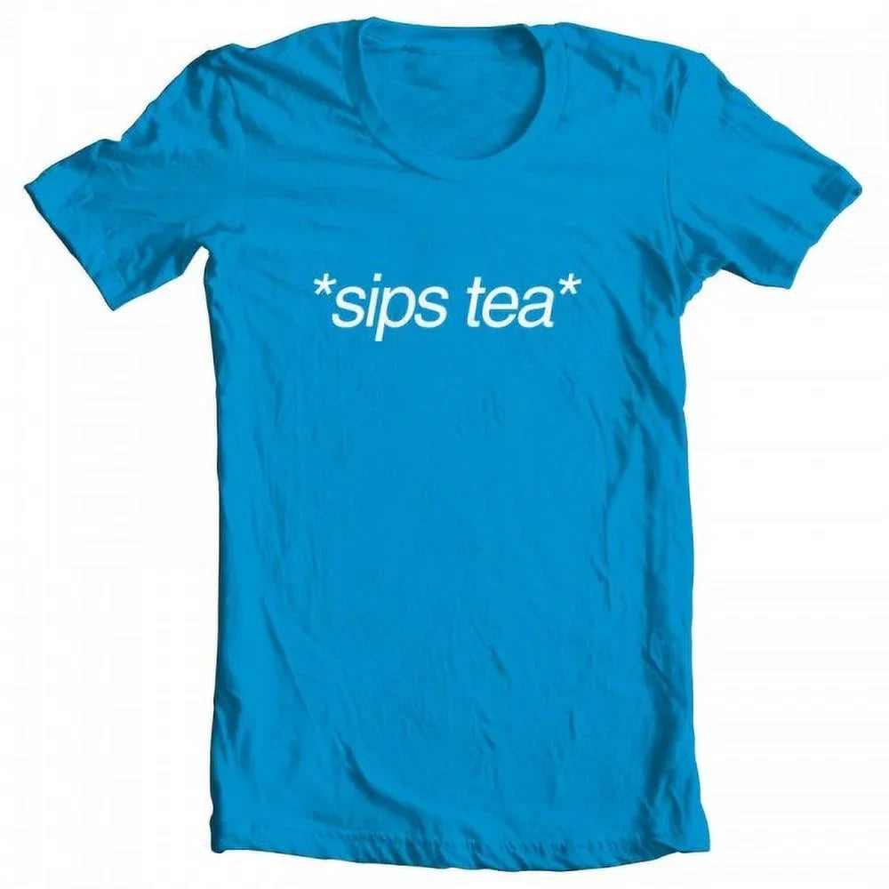 Small TEEZ Artwork Tea Meme Kermit T-shirt Women's Sips Original by GEEK Inspired Turquoise