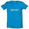Small TEEZ Artwork Tea Meme Kermit T-shirt Women's Sips Original by GEEK Inspired Turquoise