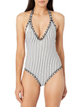 Swimwear $88 Black Bar MSRP Piece Mio White Size Brand 3 Swimsuit XL Plunge One