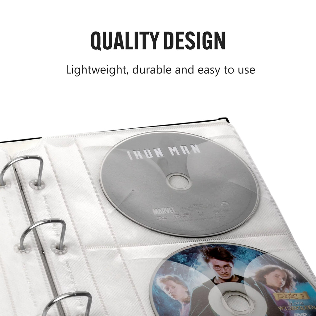 Insert Sheets Organizer Holds - Sheets & for Pack 6 48 CDs, - Video Blu-Rays - Binder Acid-Free Storage Sheets Binder Bellagio-Italia DVDs, CD/DVD - Games