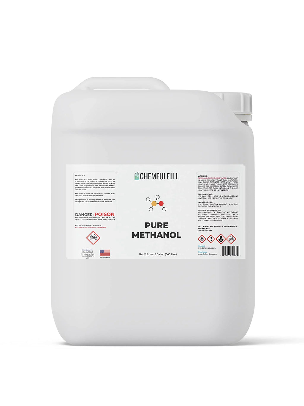 (MeOH; oz)) (640 Methyl Methanol) Purity Methanol Alcohol (5-Gallon High Chemfulfill fl -