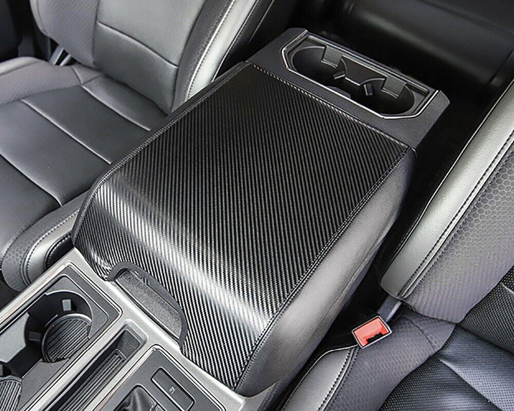 Carbon Protector Armrest Center Console Cover Pad Leather F150 Teledu