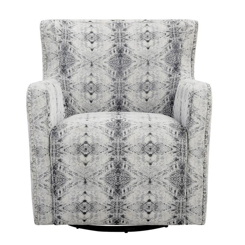 Swivel Lexicon White Contemporary Chenille in 30" Off Geometric Chair Lonita