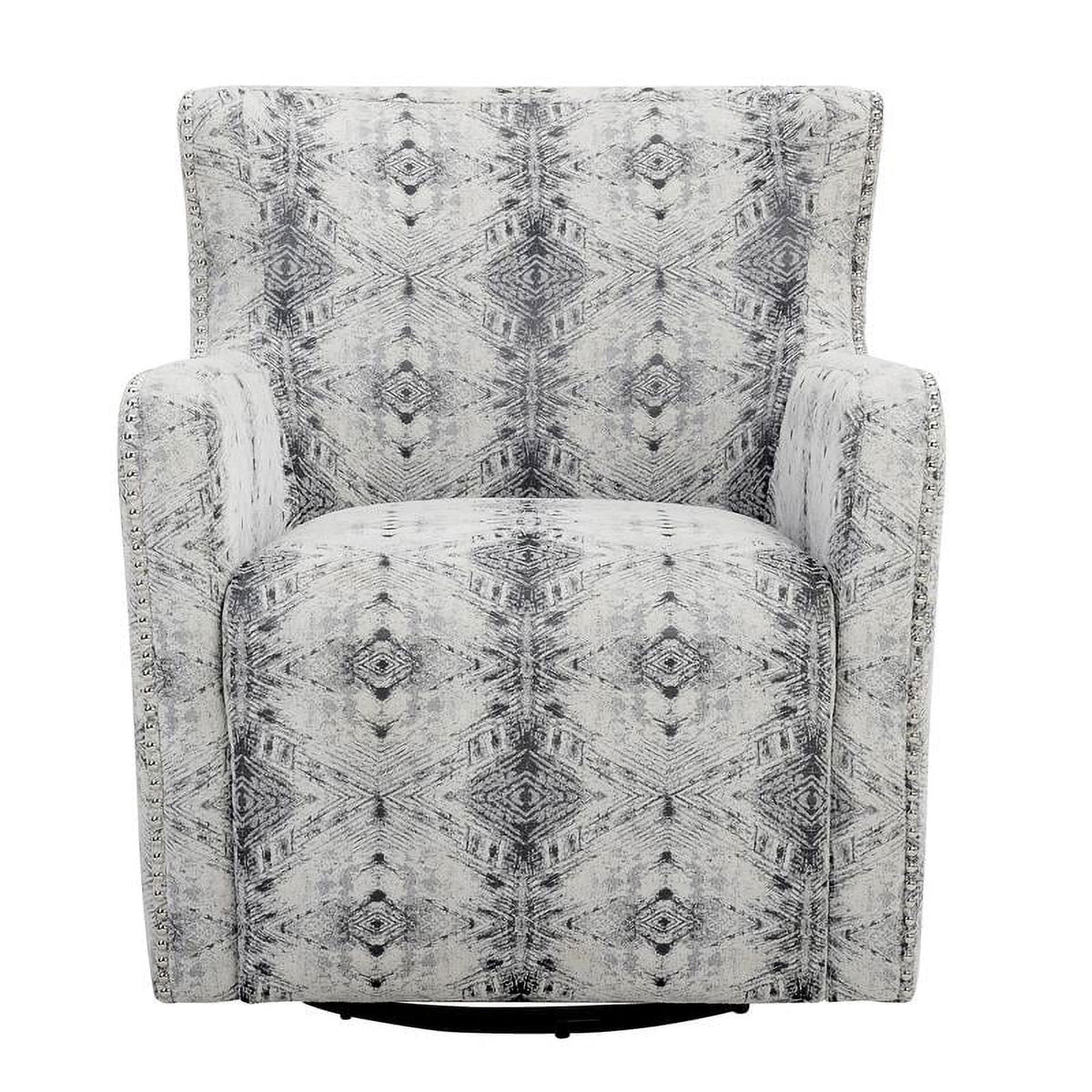 Swivel Lexicon White Contemporary Chenille in 30" Off Geometric Chair Lonita