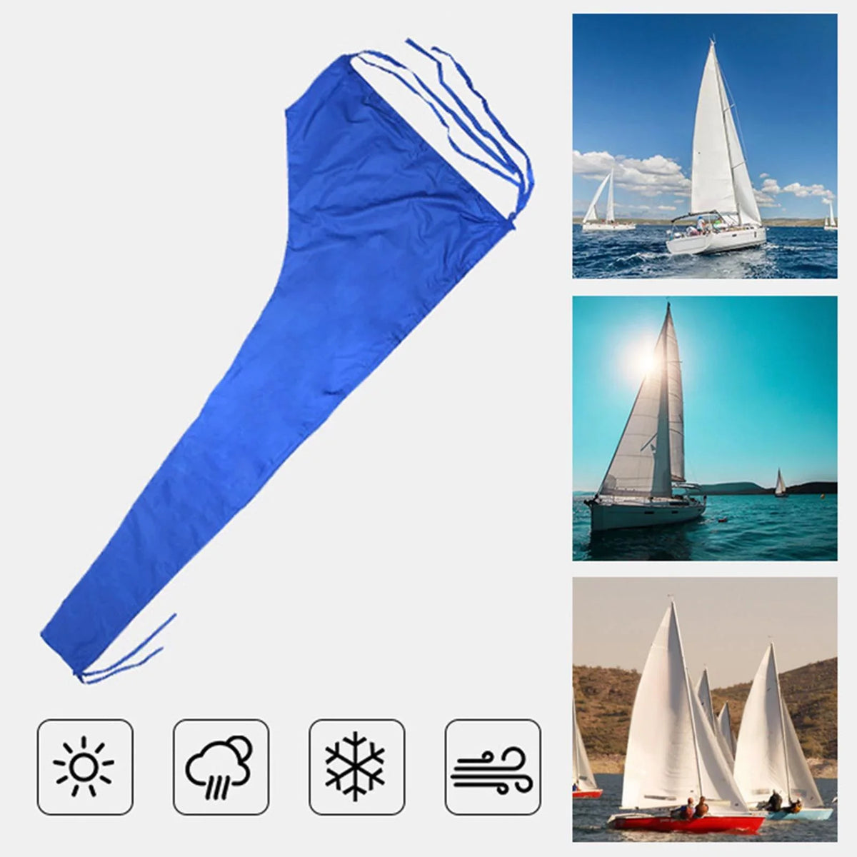 Cover FT Cover, Cover Thickened to 12 Snow Cloth Cover Strap Sail Blue FT Cover, Mainsail , 12 11 Adjustable Oxford Dustproof Boat 600D
